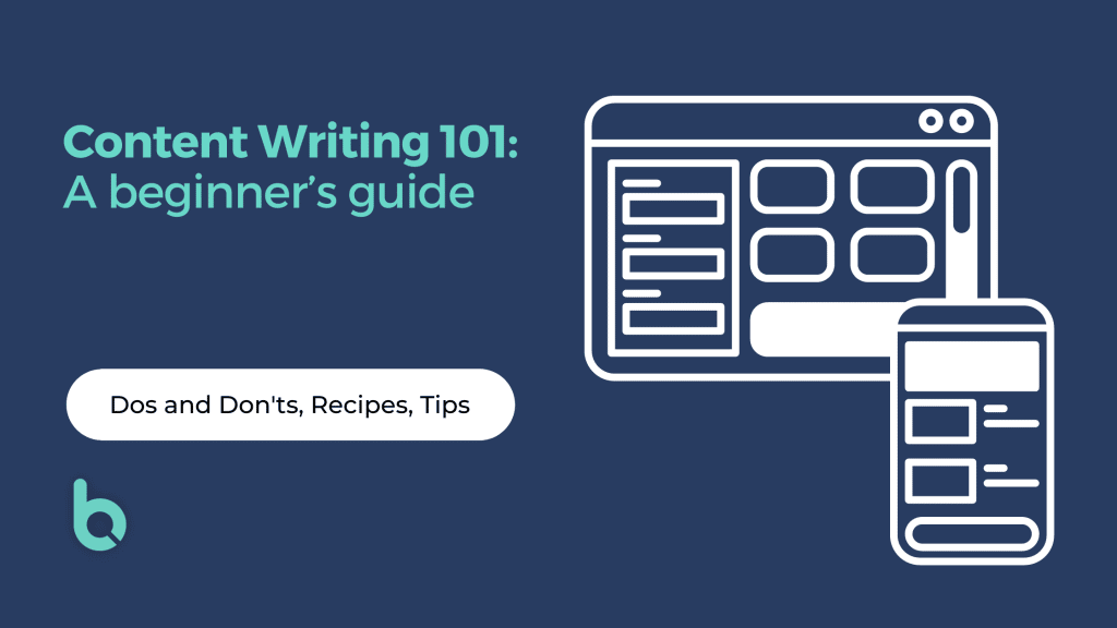 A blog banner that says - Content Writing 101 A beginners Guide
