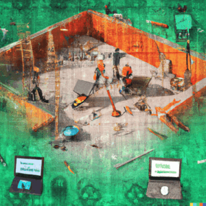 construction site merged advanced technology Google bard ai search