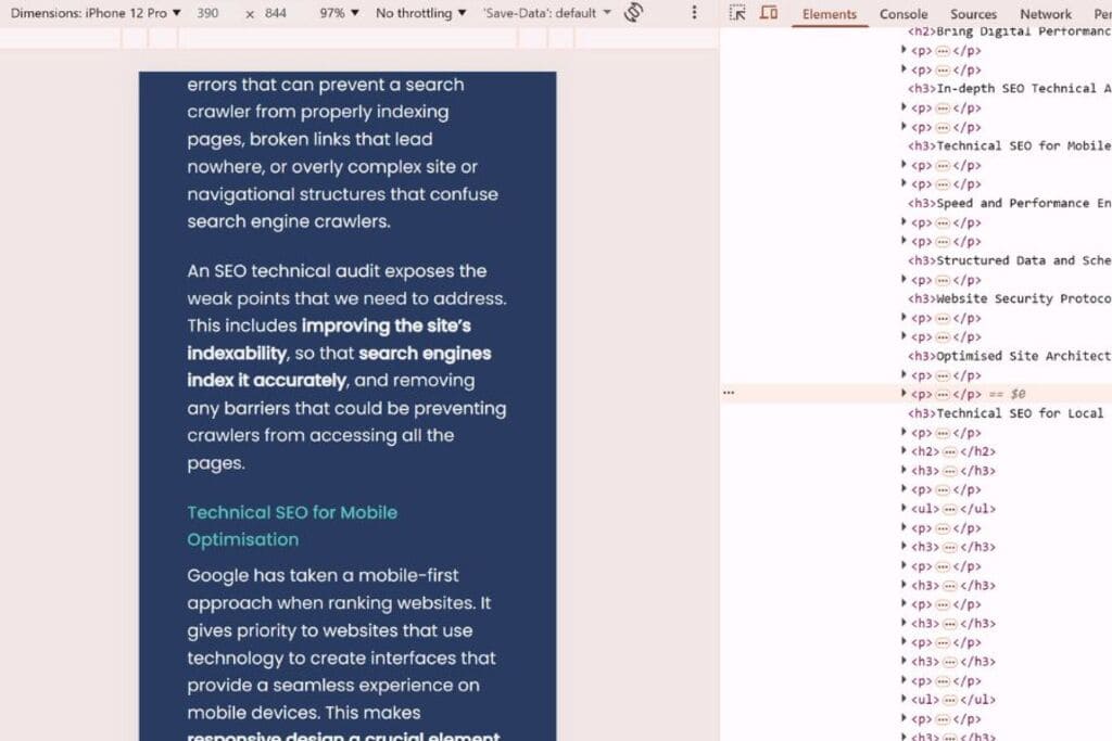 Technical SEO for Mobile Optimisation by Bring Digital Performance