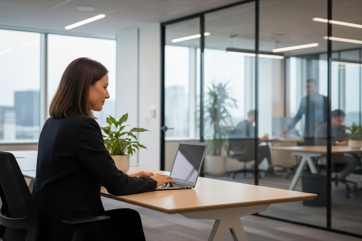 woman working on youtube seo