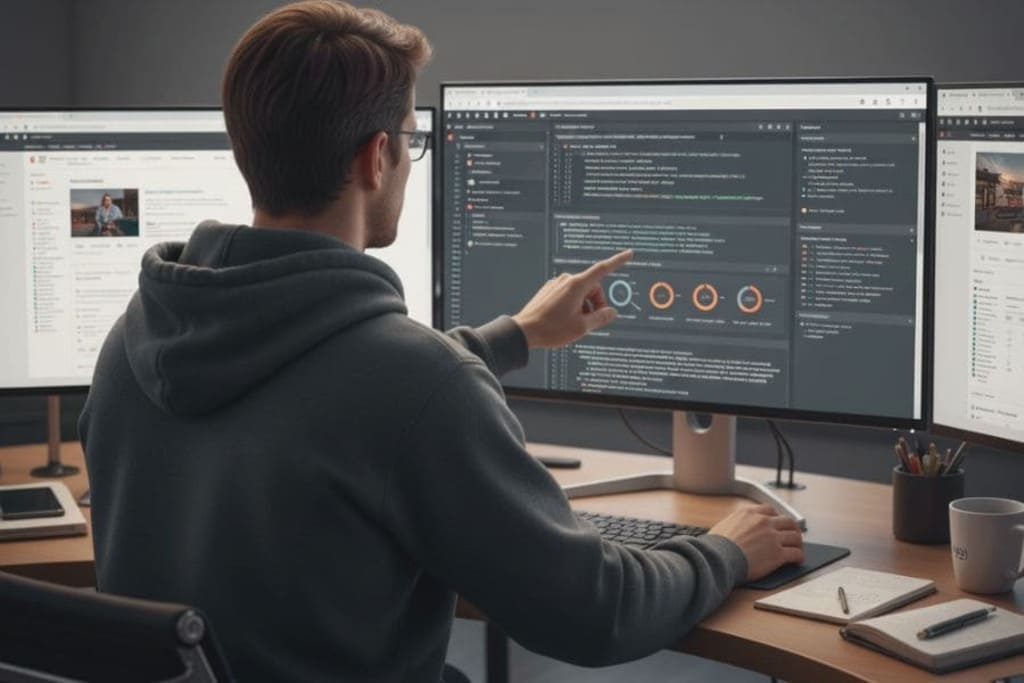 An SEO Consultant doing a technical review of a website